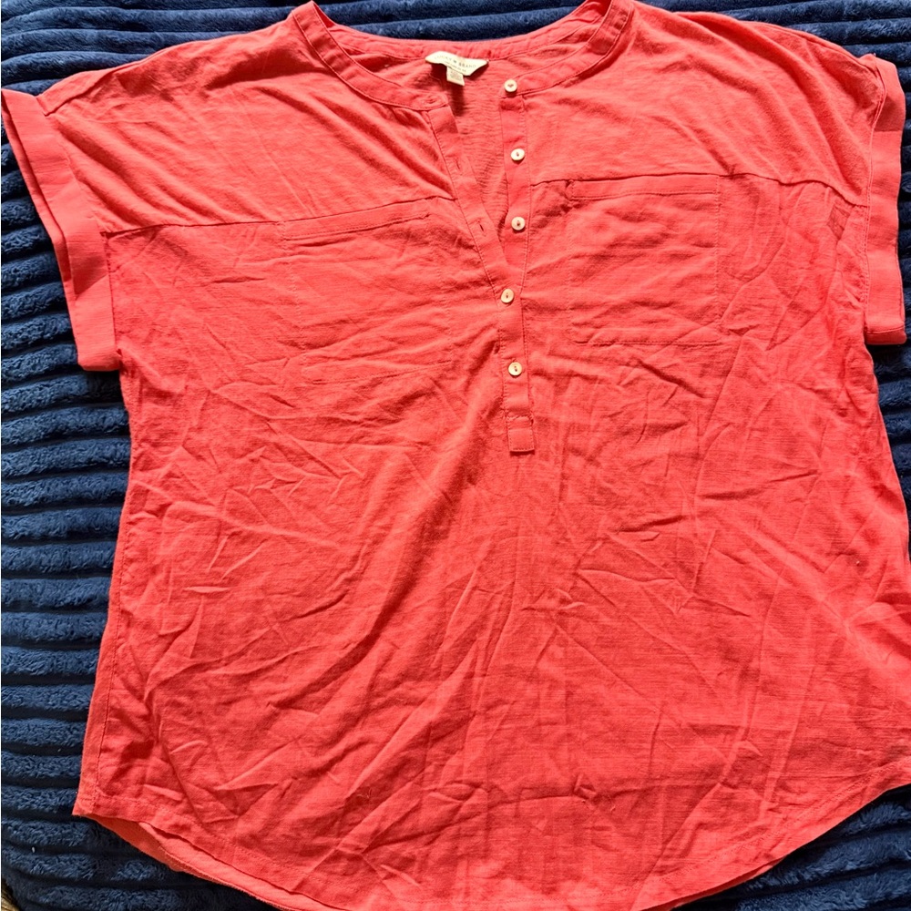 Lucky Brand Casual Coral Button Down Shirt